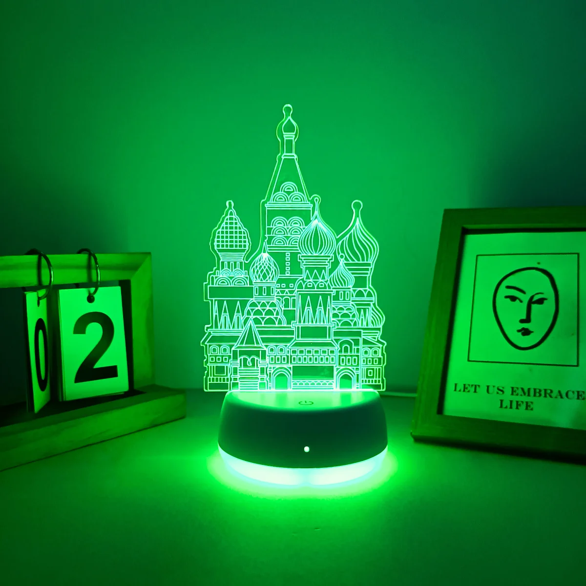 1pc moderno creativo a forma di castello LED sette colori sfumati luce notturna 3D, interruttore tattile trasformazione a sette colori, un ottimo regalo