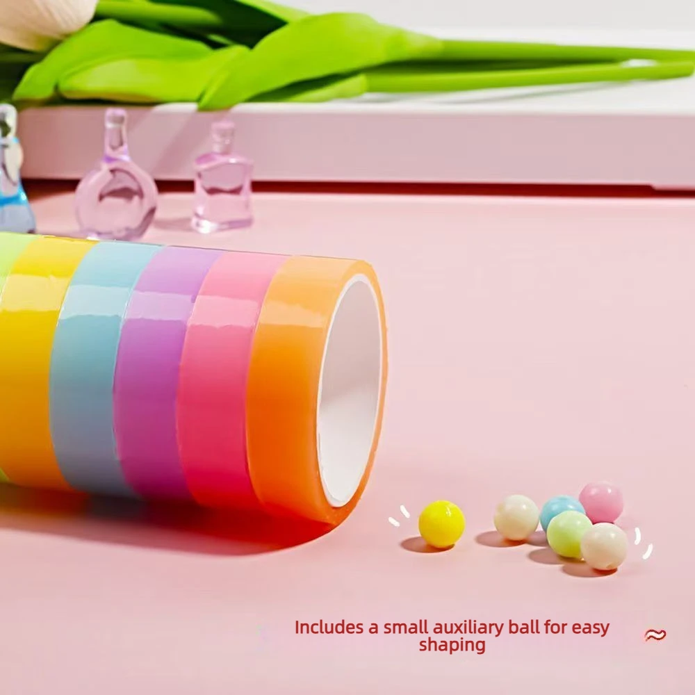 5pcs Glow-in-the-Dark Sticky Balls, Ball Tape, Crystal-Clear Water Ball Tape, Hand-Stretched, Colorful Sticky Water Ball Tape image 4
