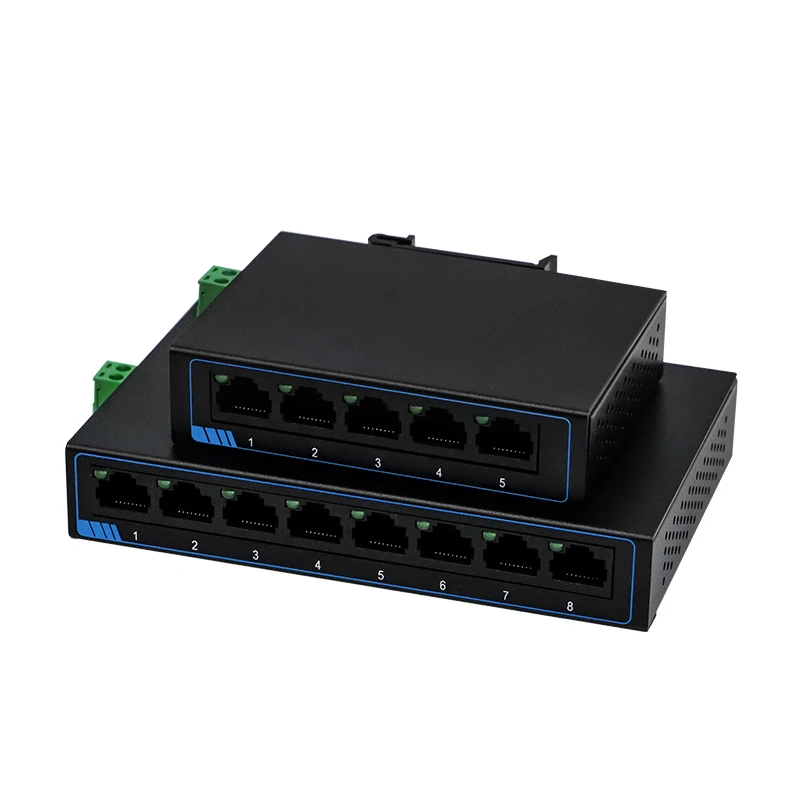 PUSR 5/8 Ports Gigabit Ethernet Switch Unmanaged DC/Terminal Power Plug and Play DIN rail and desktop placement USR-SG1005/1008
