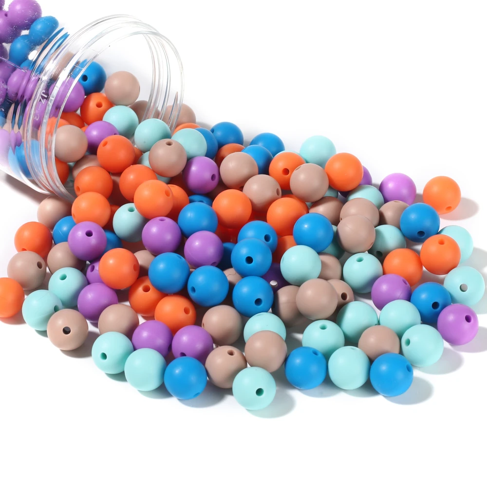 50Pcs 12mm Baby Round Silicone Beads DIY Colorful Teething Pacifier Chain Bracelet BPA Free Silicone Beads Newborn Care Toys