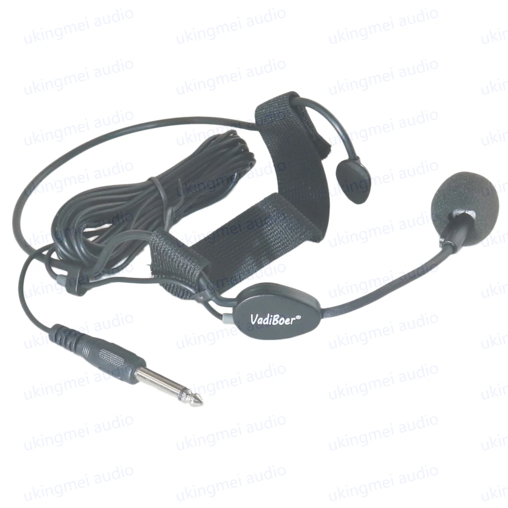 

Hypercardioid Dynamic Headset Microphone with 6.35MM Connector Headworn Microphone for Preamplifier Guitar Amplifier Earhook Mic