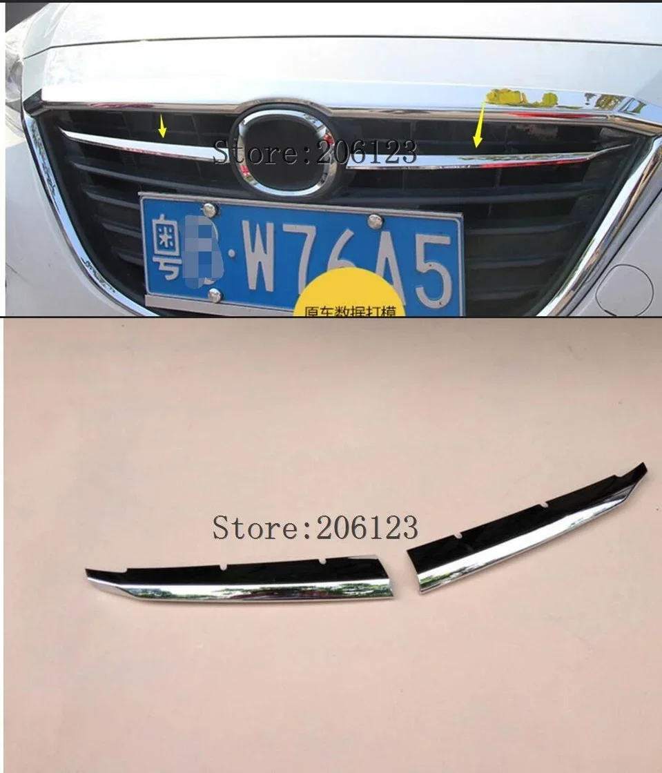 For Mazda 3 Axela BM 2014 2015 2016 Chrome Front Radiator Mesh Grille Grill Cover Trim Insert Molding Garnish Guard Car Styling