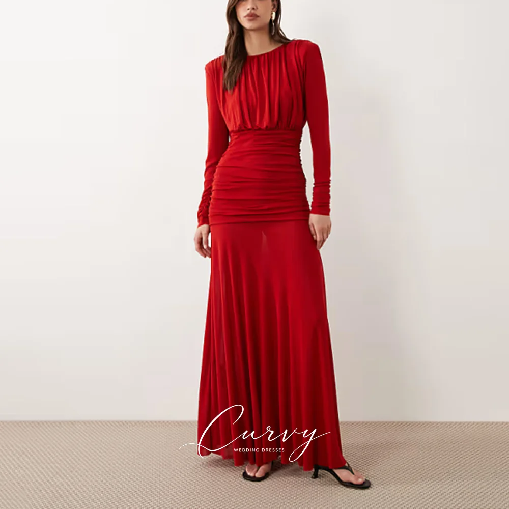 Women'S Red Formal Wear - Curvy Modern Red Evening Dresses for