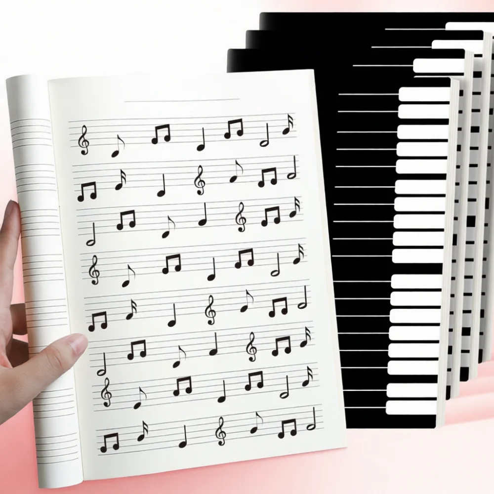 Essential Music Composition Pad 16K Staff Paper Notebook For Piano Guitar Learner Practice Writing Academic Record Book