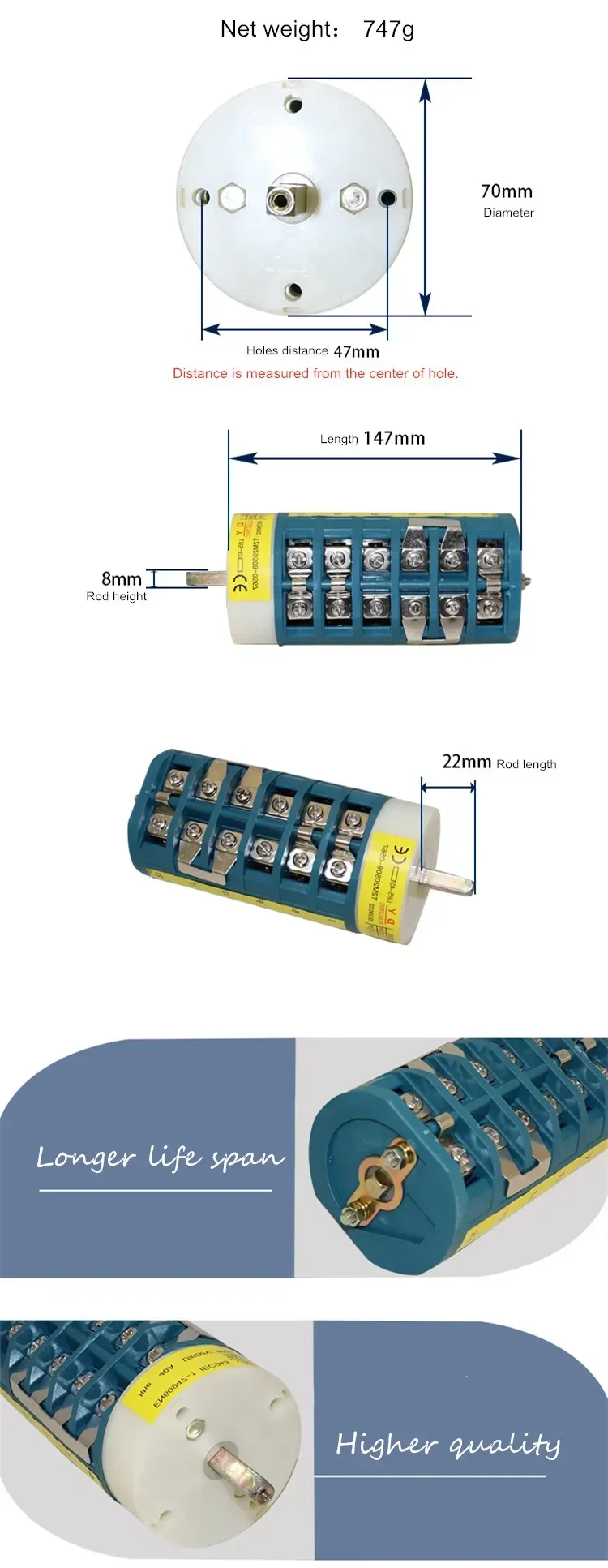 40A 380V Tyre Changer Two-speed Motor Forward Reverse Switch Tire Repair Replaced Fitting Parts