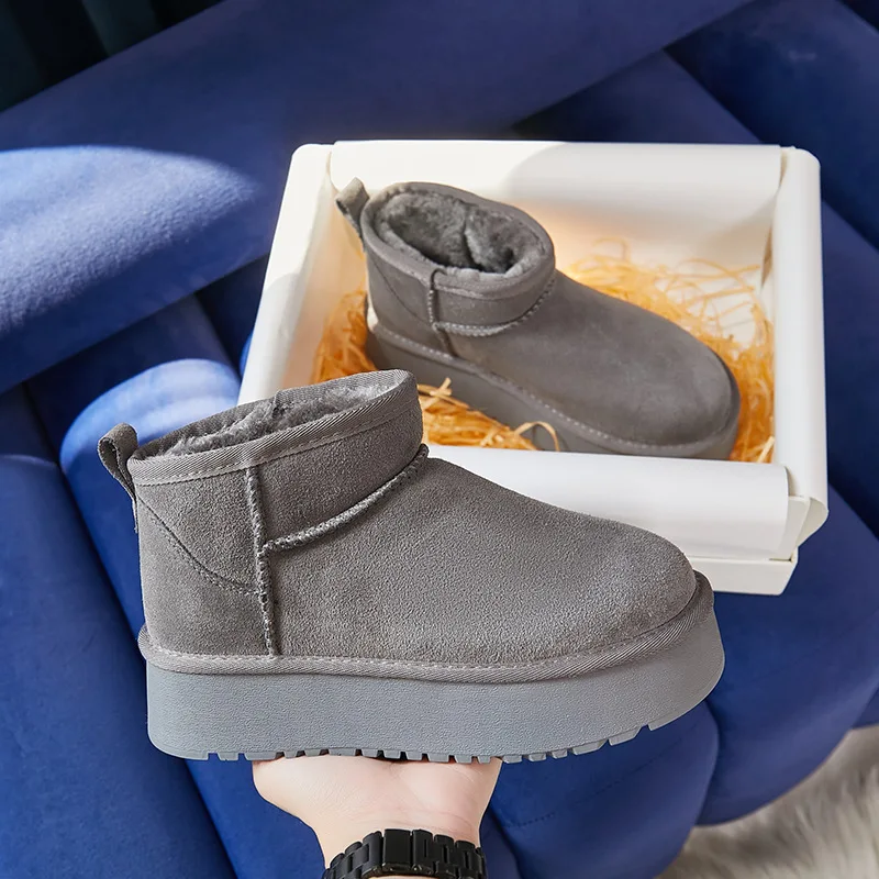 

Snow boots 2025 winter new fashionable and versatile thick-soled height-increasing sneakers with lining and thickened snow cotto