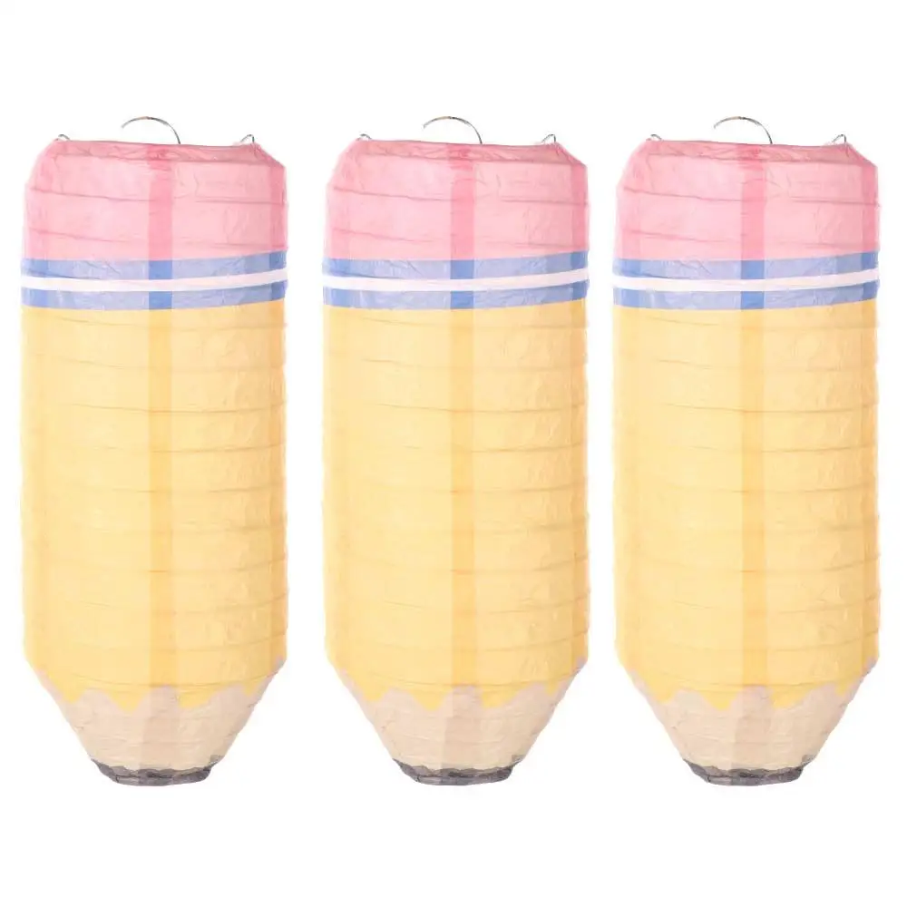 

3pcs DIY Lantern Back To School Season Pencil Paper Lantern Funny Portable Festival Lantern Unique Hanging Lantern Shopping Mall