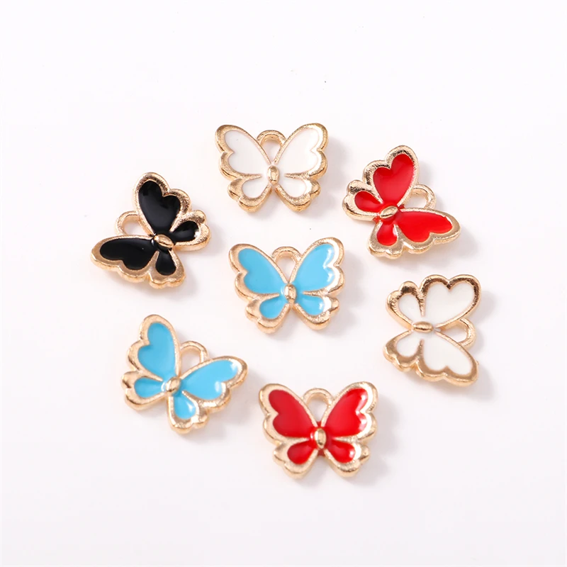 

Duarte 20Pcs/Lot Cute Mini Enamel Flying Butterfly Charms Pendants for Jewelry Making Earrings Necklaces DIY Crafts Accessories