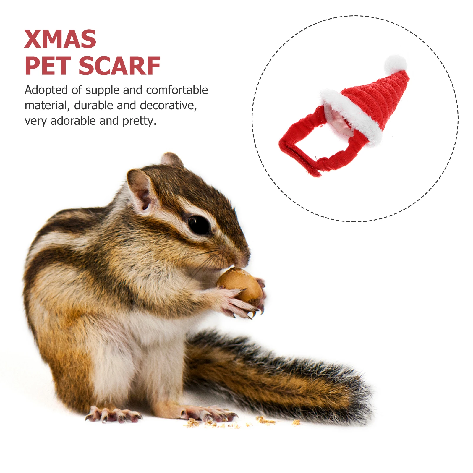 

Sticky Strap Adjustable Christmas Dog Cat Small Animals Bright Decorative Costume Party Photo Gear Adorable White Edge Elastic