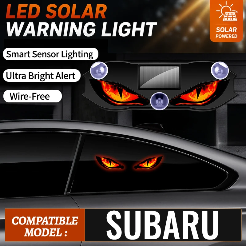Geeignet für Subaru Neuwagen Devil Eye Solar-Vibrationssensor Dynamisches LED-Licht Kreatives Auto-Ambientelicht USB-Aufladbar