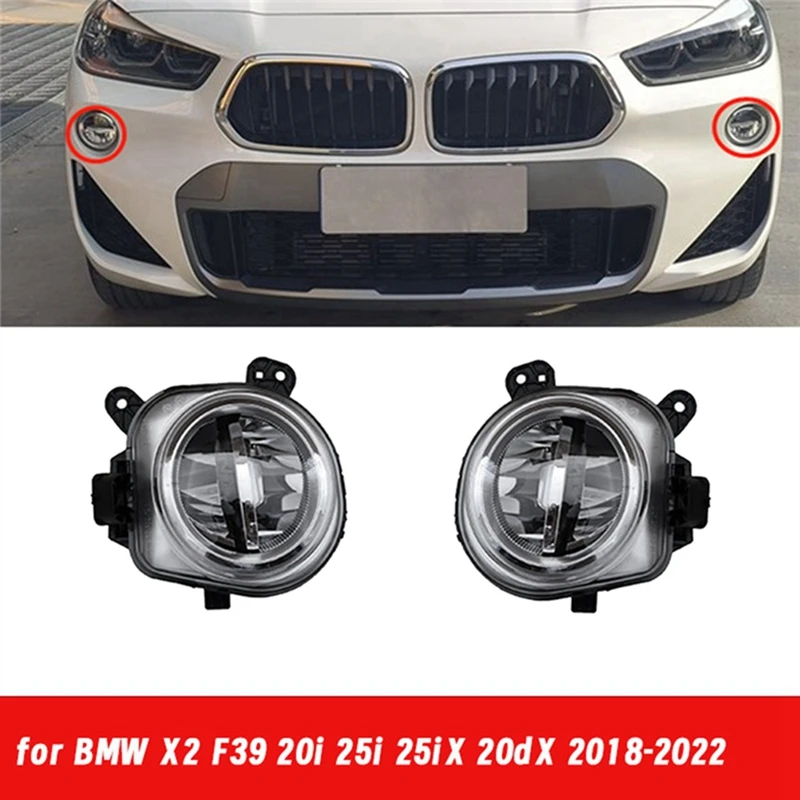 Car Front Bumper LED Fog Light DRL Lamp For BMW X2 F39 20I 25I 25Ix 20Dx 2018-2022 Daytime Running Light