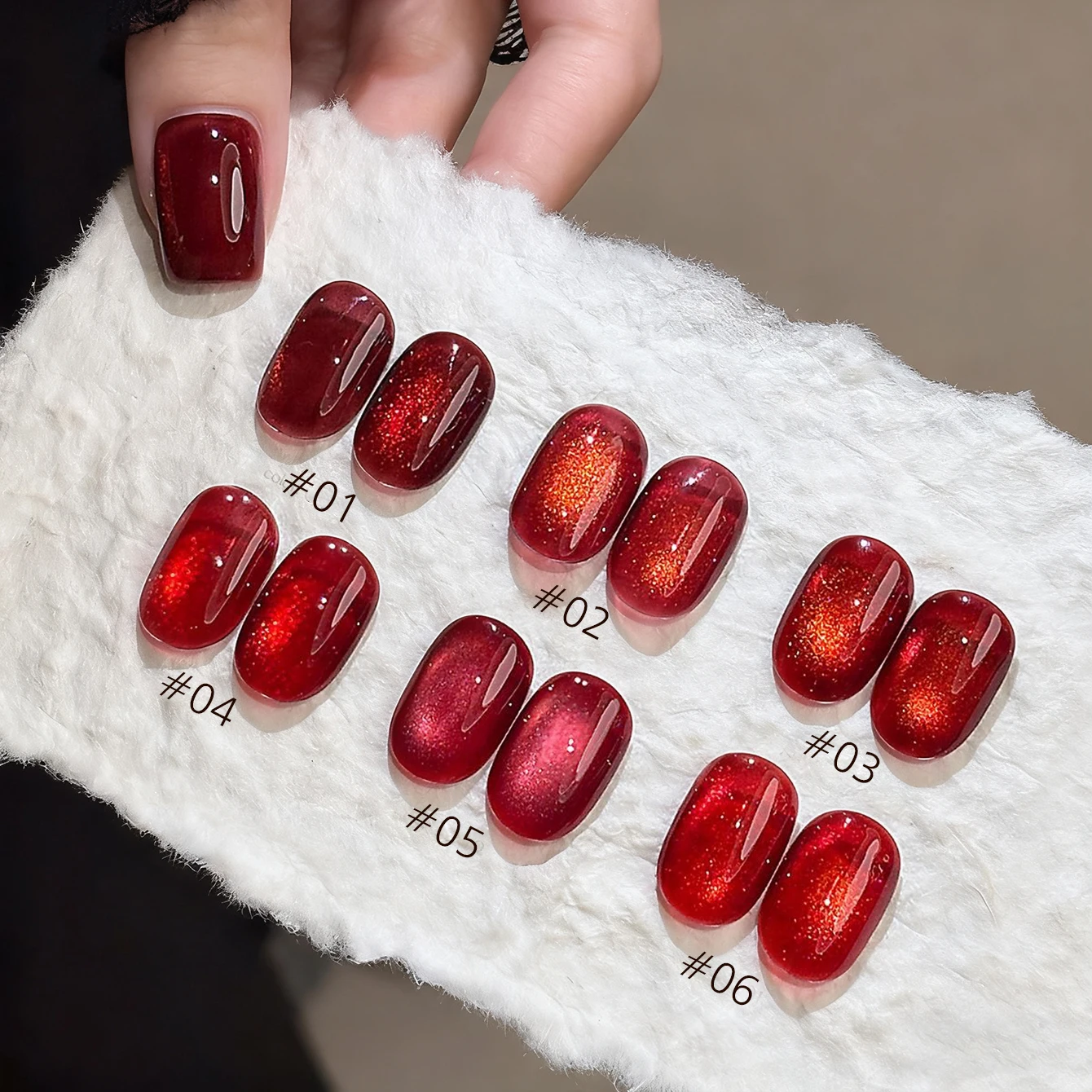10MLMoney Red Cat Eye Gel Polish Cherry Diamond Sparkle Collection Christmas New Year Nail Art Sparkling Effect 2025 New Release