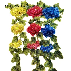 1 Piece 39.5*15.5 CM Sew on Handmade Beaded Patch Cute Medusa Patch for Garment DIY Decoration Applique Red Blue Yellow