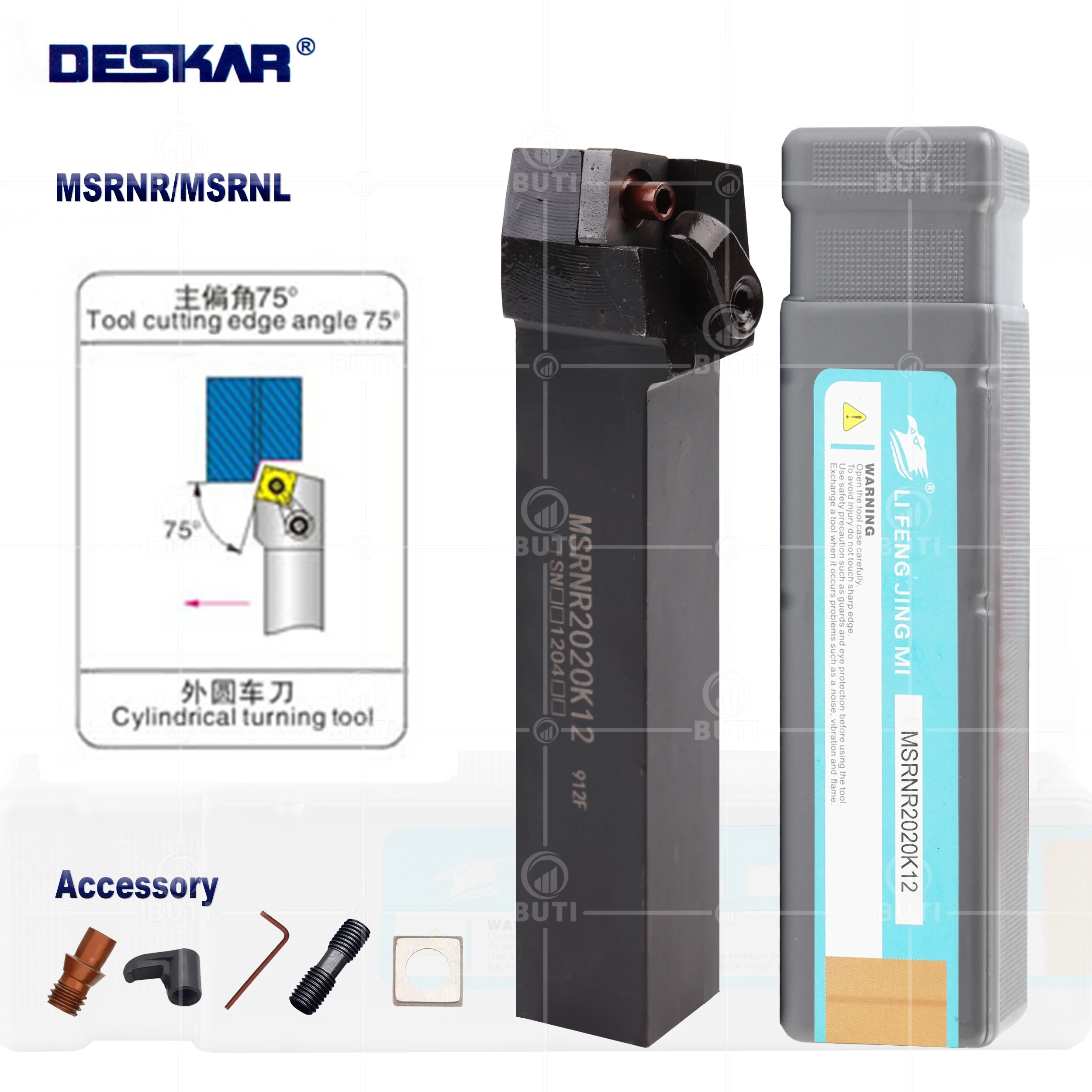 DESKAR 100% Original MSRNR MSRNL1616H12 MSRNL2020K12 MSRNR2525M12 CNC Lathe External Turning Tool Holder For SNMG Carbide Insert