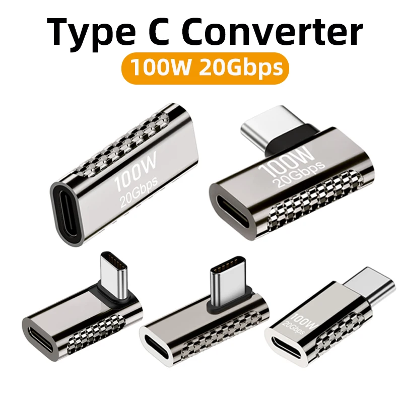 Universal Type C Converter 20Gbps Zinc Alloy 8K@60Hz Data Transfer 100W USB C OTG Adapter Fast Charging Connector for Phone Ipad