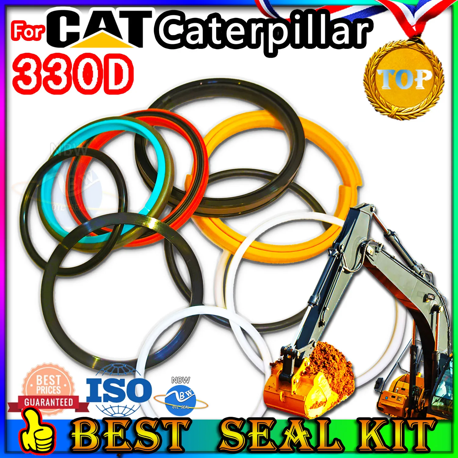 

For Caterpillar 330D Excavator Oil Seal Kit High Quality Repair Cat 330 D TRAVEL Joystick Engine O-ring Cylinder BOOM ARM Pump