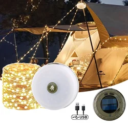 Solar Energy LED Strip USB Rechargeable Camping Light with 10.0meter - Versatile Indoor/Outdoor Garden Decor for Home