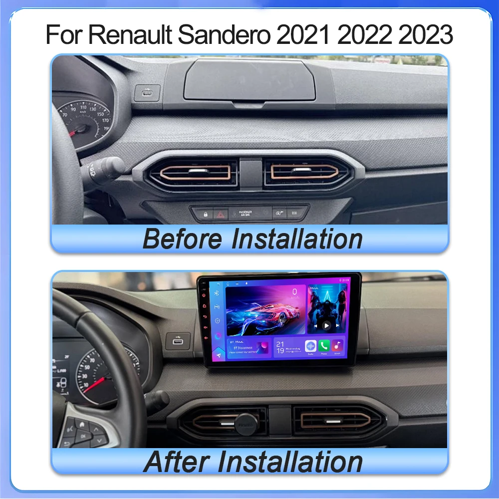 أندرويد السيارات لرينو سانديرو 2021 2022 2023 مشغل وسائط متعددة لاسلكي HD شاشة تعمل باللمس FM AUX المدخلات بلوتوث 2K QLED WIFI #3