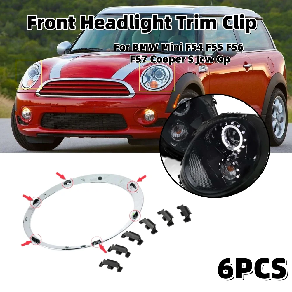

Car Front Headlight Trim Clip Fastener Replacement For BMW Mini F54 F55 F56 F57 Cooper S Jcw Gp Car Light Clip Accessories