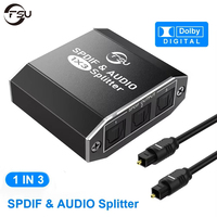 FSU SPDIF Audio Splitter 1x3 Optical Splitter SPDIF Toslink Optical Digital Audio Splitter 1 In 3 Out Support 5.1CH LPCM 2.0 DTS