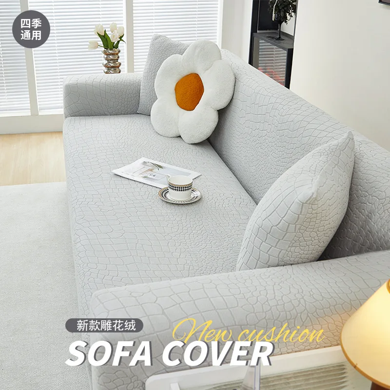 Stretch Full-Cover Straight Sofa Slipcover Cm Multi-Seat Sizes Elastic Dust Protector Single Loveseat Three Four Or Five Seat