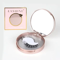 Reusable Self Adhesive False Eyelashes 1 Pair With Mirror Waterproof Natural Look Strip Eyelashes Self Sticking