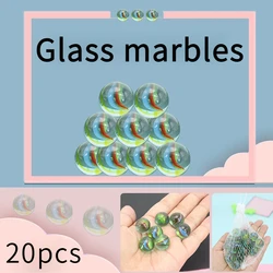 20pcs Glass Marbles Children Glass Ball 16Mm Marbles Colorful Game Stress Pinball Machine Cream Beads Vase Fish Tank Decor Toys