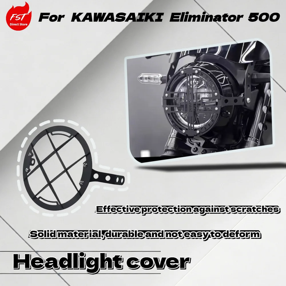 

For Eliminator 500 High-Quality Aluminum Retro Headlight Cover, Original Headlight Grille Protection Decorative Part