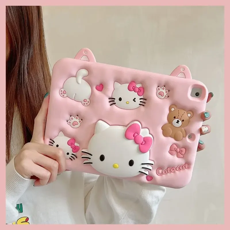 Imagem -02 - Eva Hello Kitty Case Suporte para Samsung Galaxy Tab a9 8.7 X110 Tab A9plus X216 Tab a8 a7 Lite T220 Capa à Prova de Choque Funda Crianças