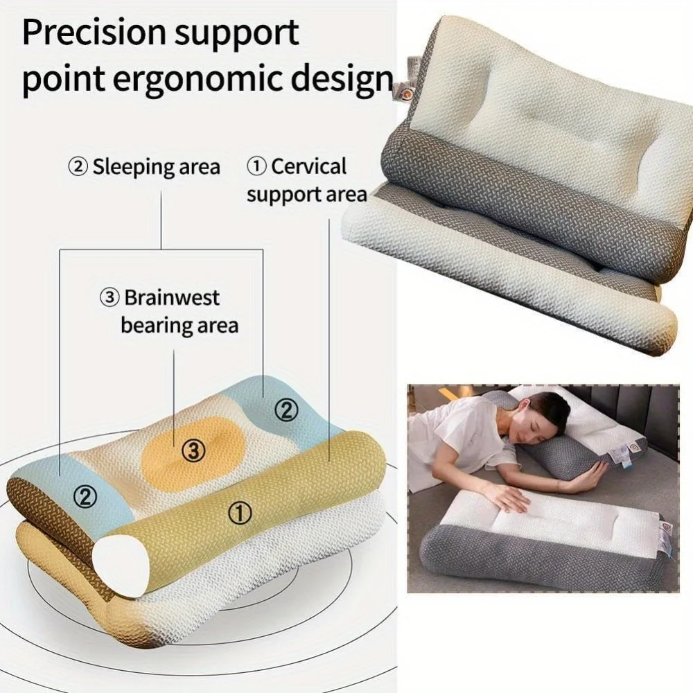 Super Ergonomic Pillow Orthopedic All Sleeping Positions Cervical Contour Pillow Neck Pillow For Neck And Shoulder Pain Relief
