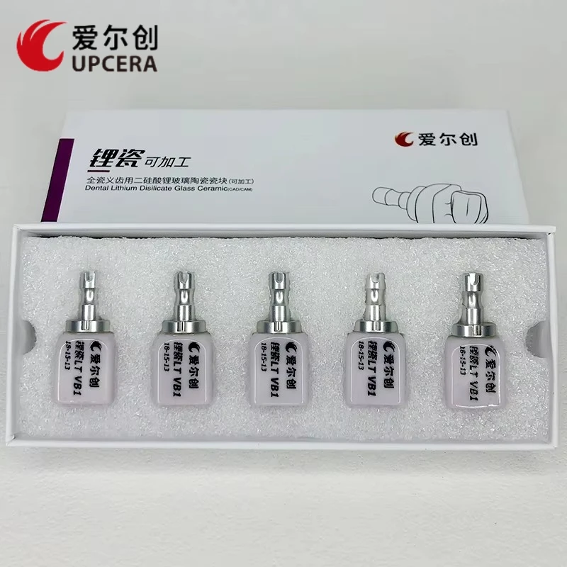 

5Pcs UPCERA Lithium Disilicate C14 Dental Lab Glass-matrix Ceramics Blocks Chairside Restoration Aesthetics Materials