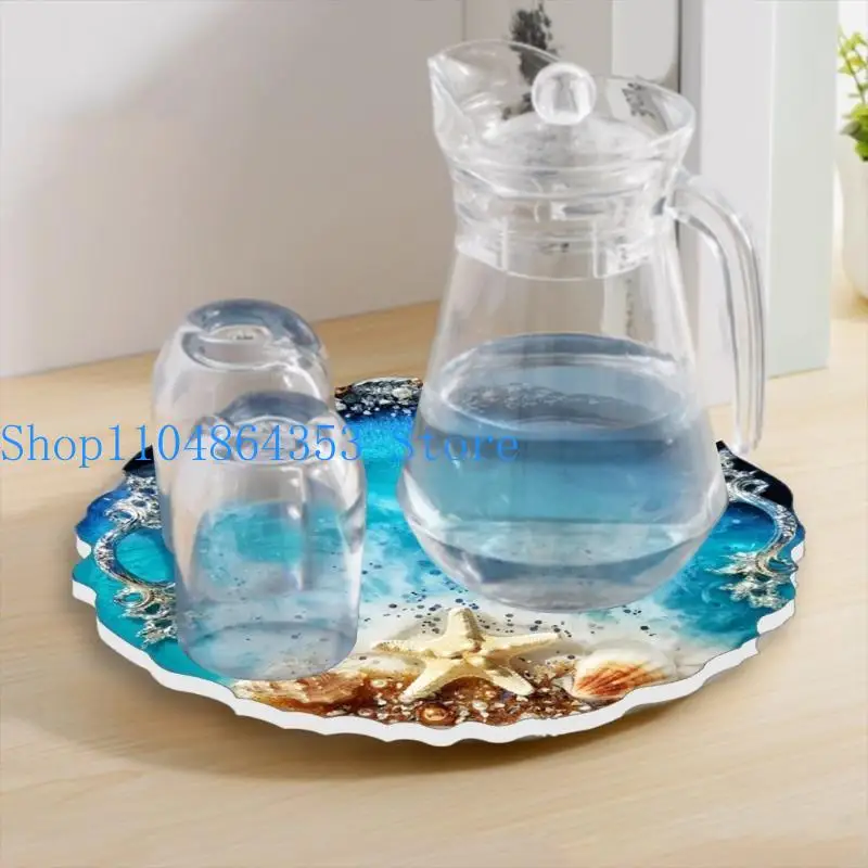 

652F Reusable Silicone Mold Crafting Molds Elegant Round Trays Molds Silicone Texture