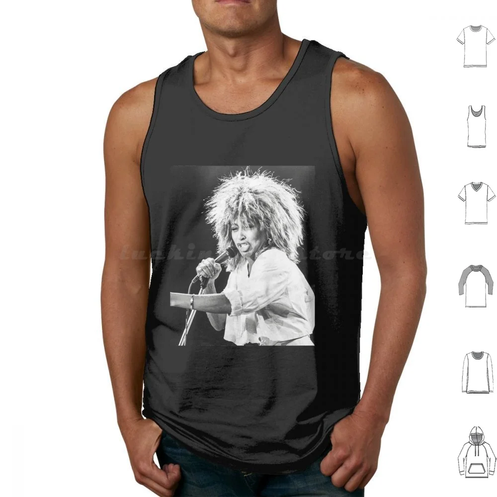 Tina Lady Rock camisetas sin mangas estampado algodón cantante música viejo cantante Jazz Pop mujer estética Turner leyenda Ike Turner Acid Queen