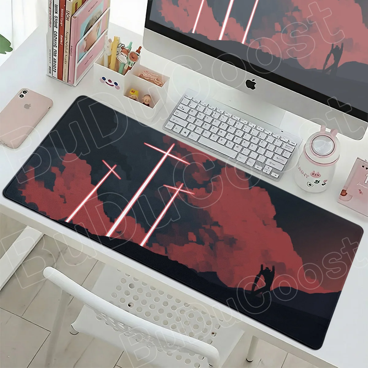Cute Anime Girl Ayanami Rei Mouse Pad Lock Edge HD Print Evangelion Gamer Keyboard Office Deskmat Home Bedroom Decoration Carpet - view 3