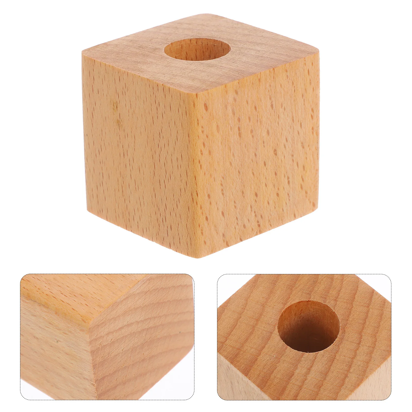 

2Pcs Wooden Pen Holder Square Desk Organizer Stationery Storage Cup for Office School Home Modern Pencil Brush Container