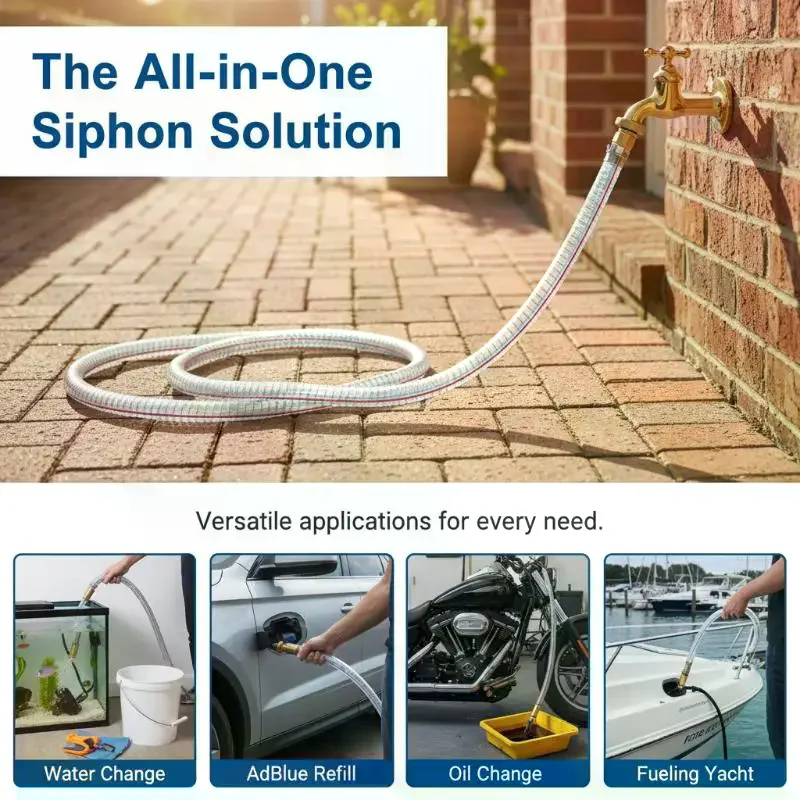 Heavy duty siphon hose copper joint multi-purpose self-priming pump metal buckle conveying hose gas conveying