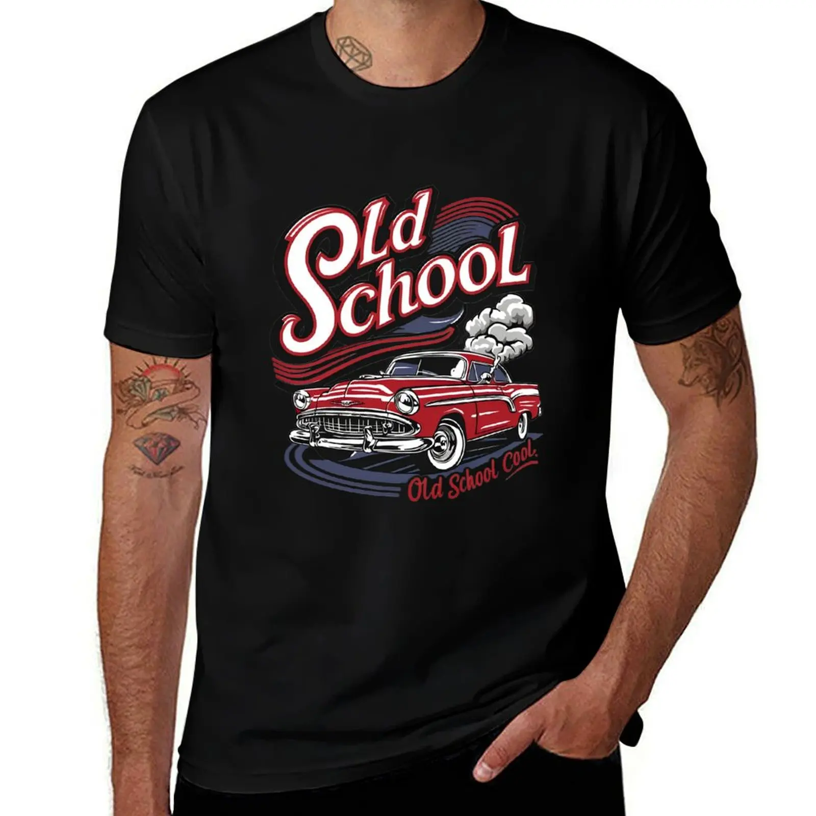 

Old School Car Design T-Shirt shirts graphic tee vintage clothes anime tshirt summer 2025 Men's clothing