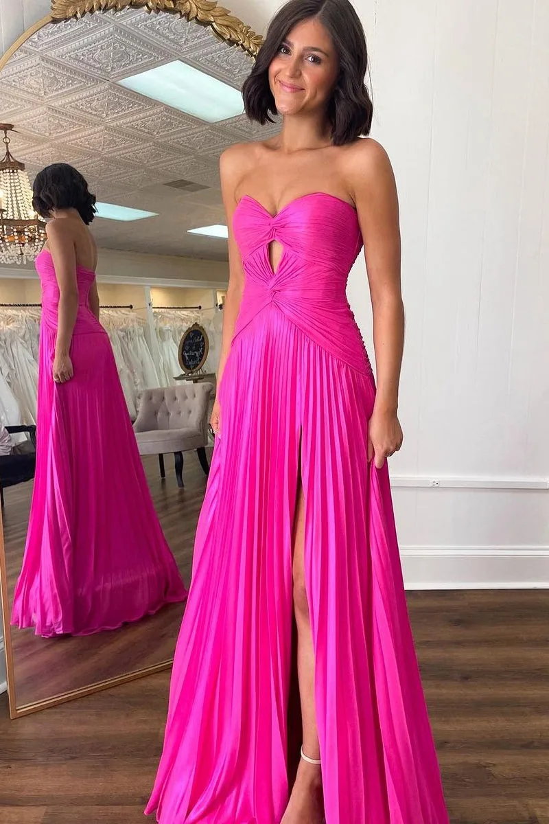 Sweetheart Chiffon Prom Dress Long Side Slit Vestidos De Gala Mujer Formal Party Dress A Line Evening Gown for Women 2024