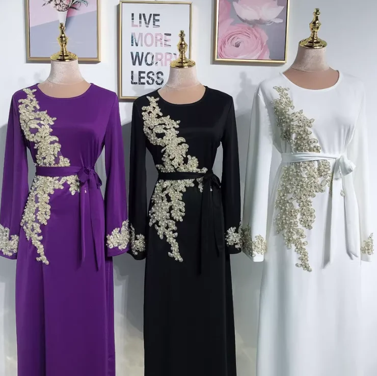 

Dubai Dress Long Skirt Embroidered Slim Fit Hip Hugging Dress