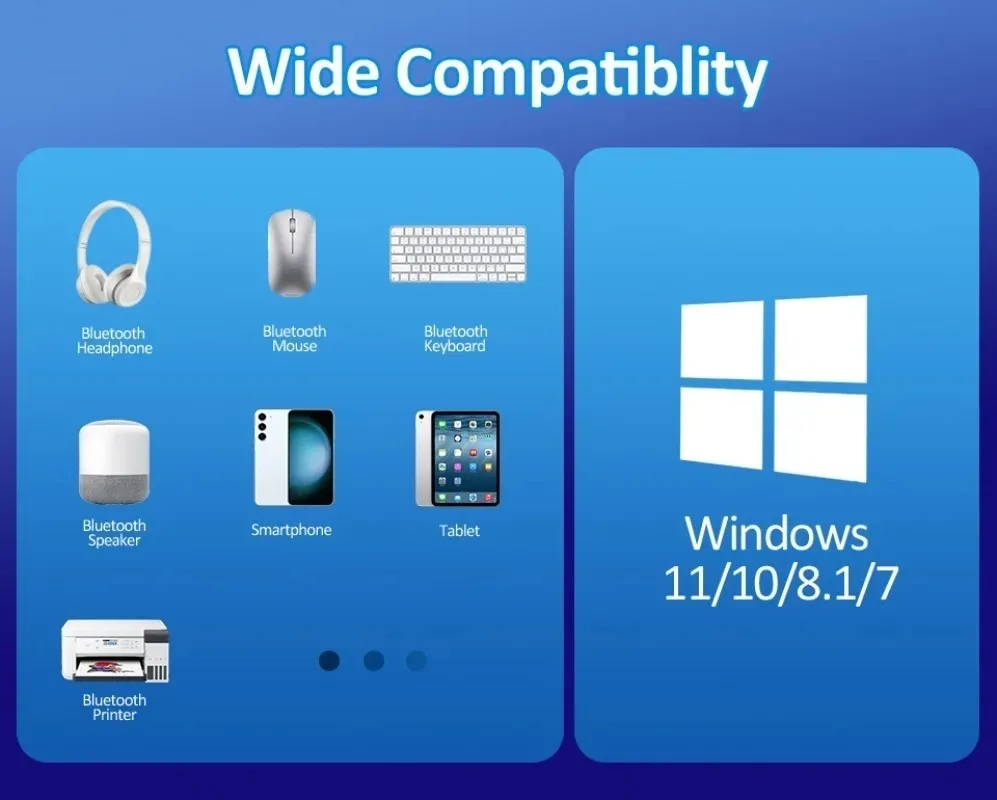 USB Bluetooth 5.4 /5.3 / 5.1/5.0 Dongle Adapter สําหรับ PC แล็ปท็อปเมาส์แท็บเล็ตโทรศัพท์เครื่องพิมพ์เกมลําโพงไร้สายส่งตัวรับสัญญาณ