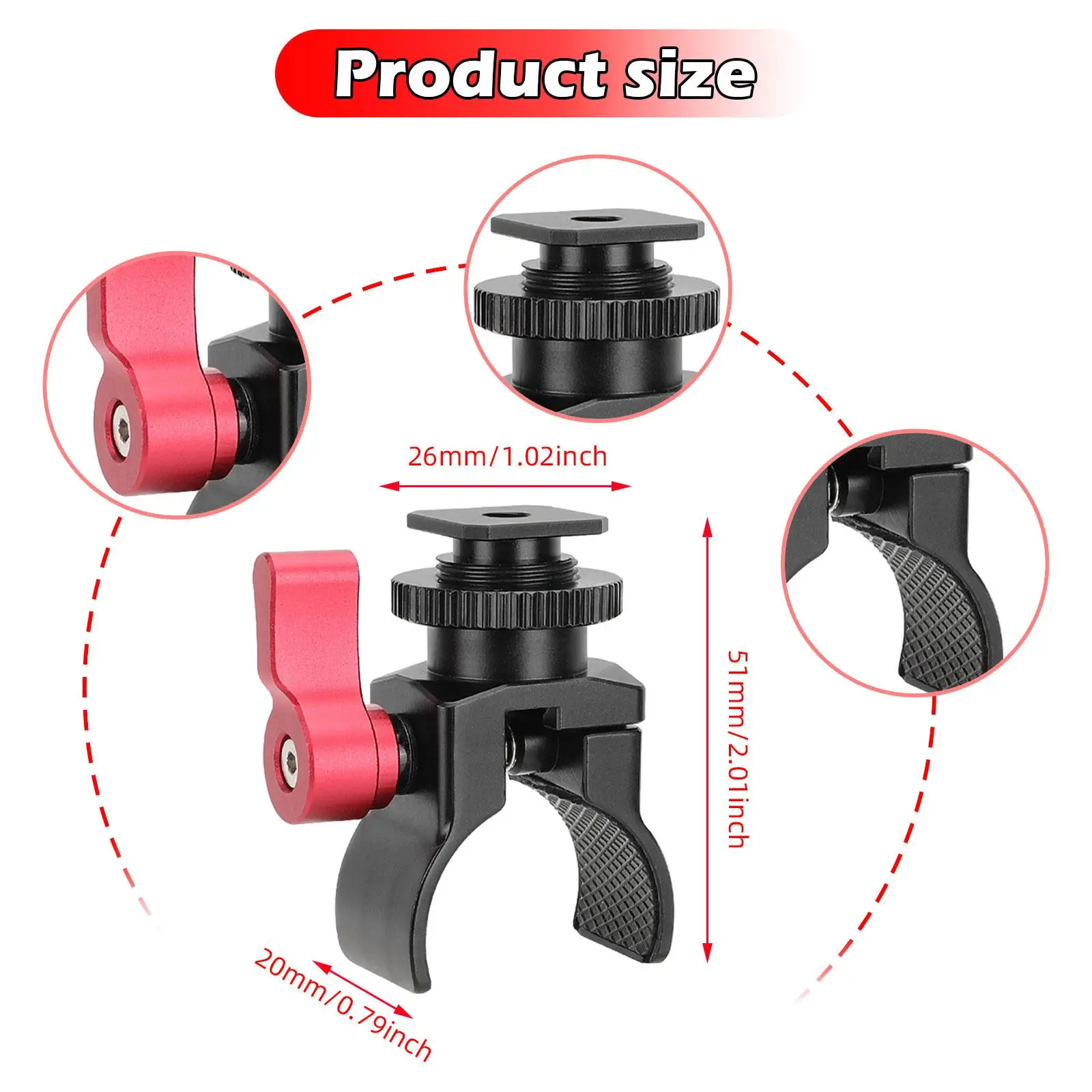 Hot Shoe Microphone Holder Lightweight Compact Easy to Install Portable Convenient Camera Attachment Mount Adapter Mic Holder