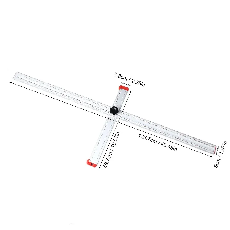 T-shaped angle ruler, T-shaped ruler, high-precision woodworking activity, large marking ruler, adjustable angle