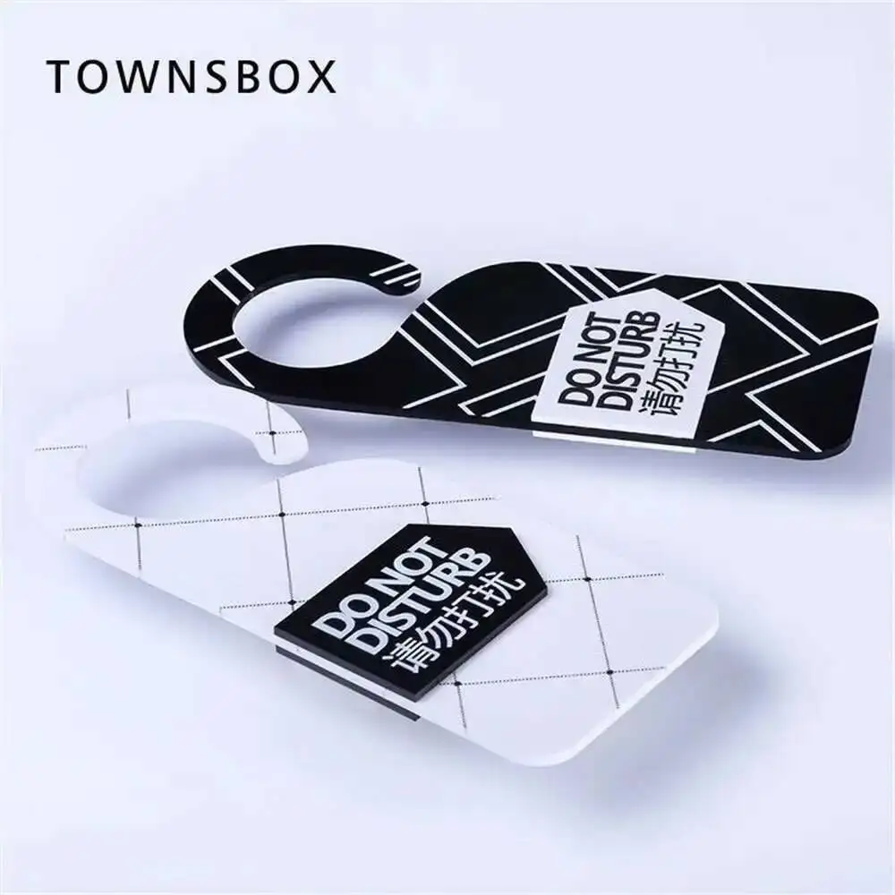 

Hotel Room Door Hanging Plate Double Printed Not Disturb Hint Sign Make Up Room Signage Tag Acrylic Sign Card Label Hook Acrylic