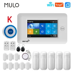 Wifi Home Alarm System 2022 Wireless Burglar Security Alarm Kit  Home Garden Bedroom Alarm Works With Tuya Google APP Remote