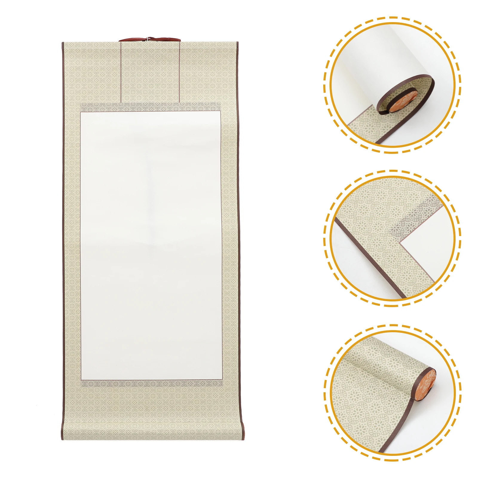 

2 Pcs Painted Scroll Blank Hanging Painting Drawing Calligraphy Paper Rice Chinese