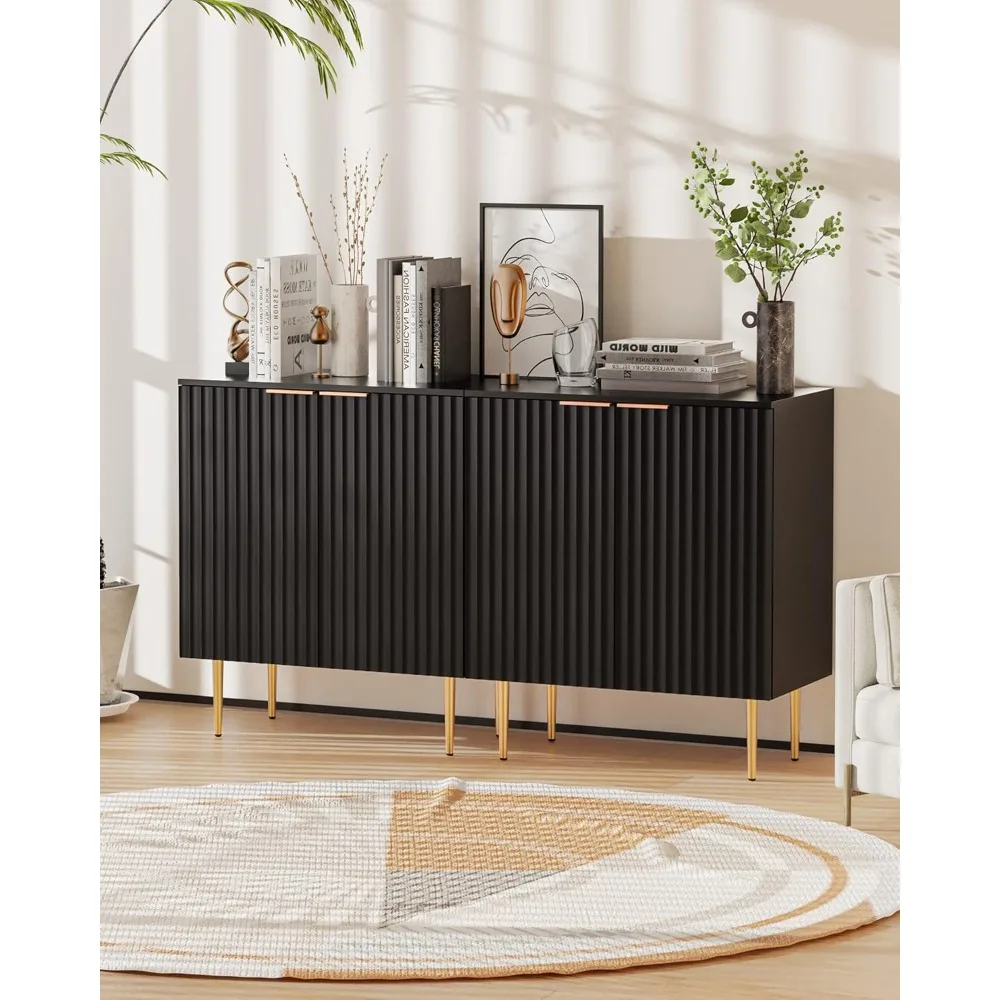 Credenza Buffet Storage Cabinet Set di 2, moderno Credenza tavolo da Buffet Accent Cabinet con ante ripiano regolabile