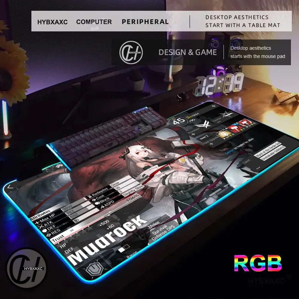 

Коврик для мыши Mudrock Коврик для мыши RGB Игровой коврик для мыши Настольный коврик HD Gamer Большой светодиодный светильник XXL Коврики для мыши ПК Компьютерный ковер