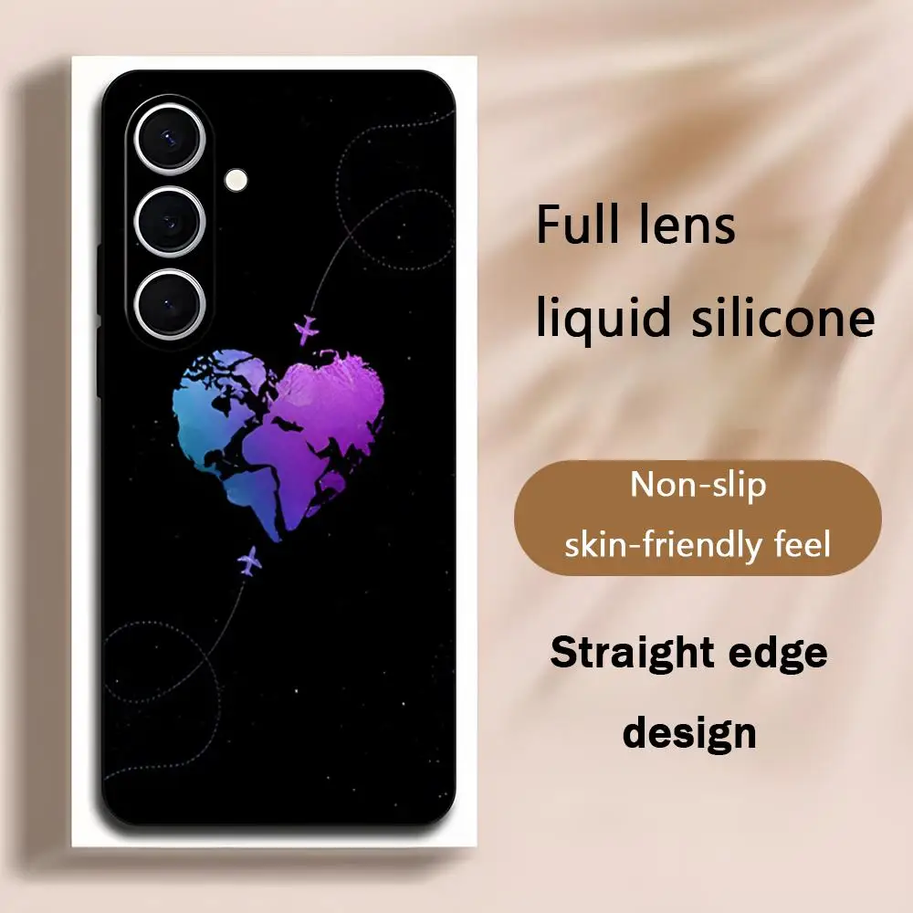 Popular Aircraft Route design Phone Case For Samsung Galaxy S25 S24 S23 S22 S21 S20 Plus Ultra Note20 Soft Black