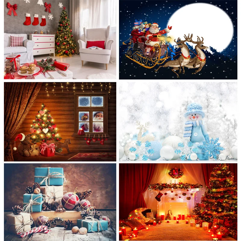 ZHISUXI Vinyl Custom Christmas Day Photography Backdrops Prop Christmas Tree Festival Theme Photo Studio Background XT20924SD-07