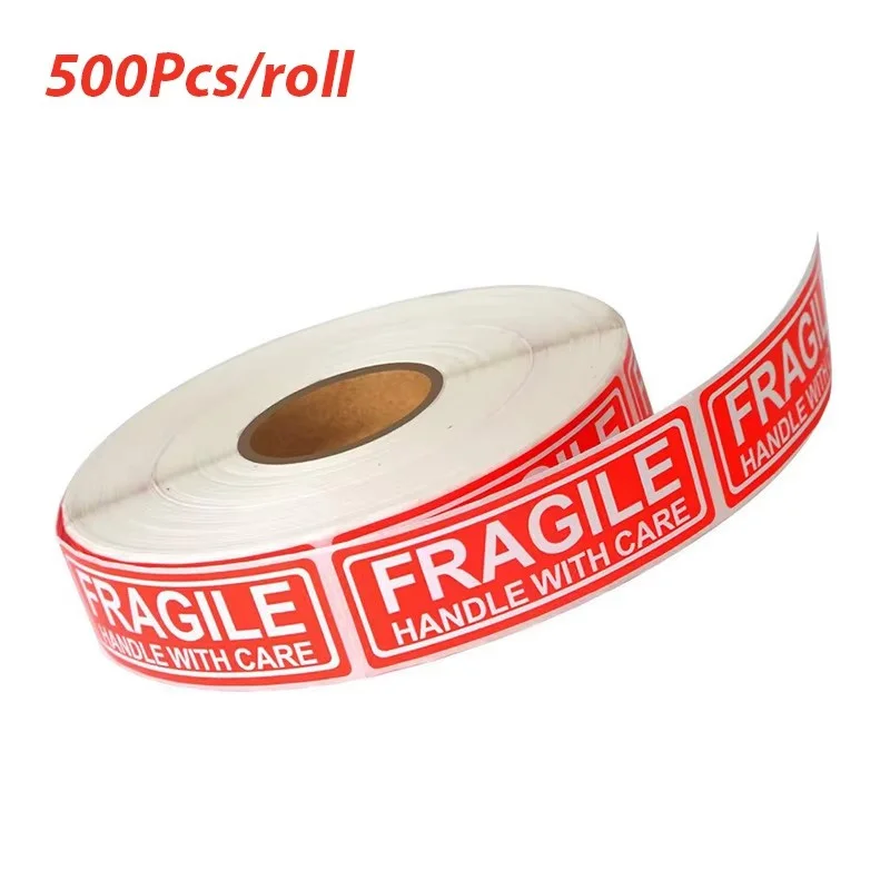 500 PCS Fragile Stickers The Goods Please Handle With Care Warning Labels Oil-proof Waterproof Permanent adhesive Sticker